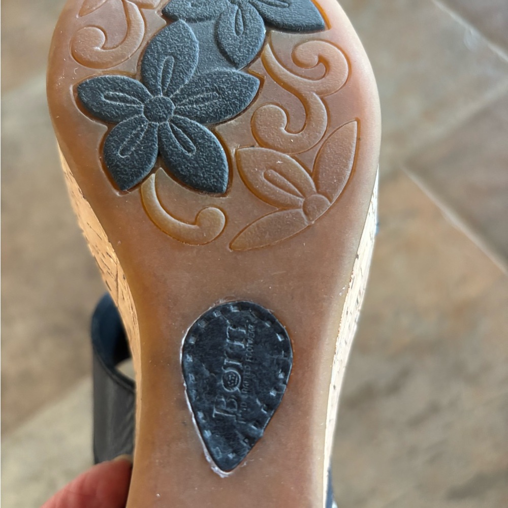 Bórn black leather platform sandals - Picture 4 of 10